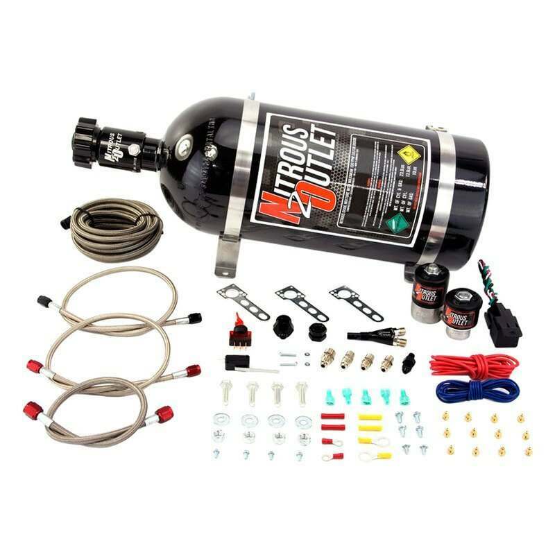Nitrous Outlet Ford 1987-1998 Mustang All EFI Single Nozzle System - Gas/E85 (5-55psi)(35-200HP)(15lb Bottle) (Mustang 1979-1993 Mustang 1994-1998) - 00-10010-15