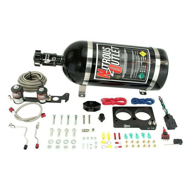 Nitrous Outlet Ford 1999-2001 Cobra, 2003-2004 Mach 1 4.6L 4V Hard-line Plate System - Gas/E85 (5-55psi)(50-200HP)(15lb Bottle) (Mustang 1999-2004) - 00-10157-15