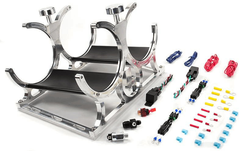 Nitrous Outlet Dual Billet Automatic Heated Horizontal Mount Bottle Bracket 10lb/15lb/4AN Nitrous Outlet - 00-32015-4