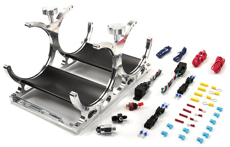 Nitrous Outlet Dual Billet Automatic Heated Vertical Mount Nitrous Bottle Bracket 10lb/15lb/4AN Nitrous Outlet - 00-32016-4