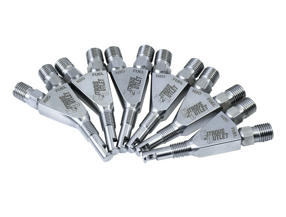 Nitrous Outlet 1/16 Inch NPT Wet Nitrous Nozzle 6 Pack 90 Degree Discharge Stainless Nitrous Outlet - 00-40006-6