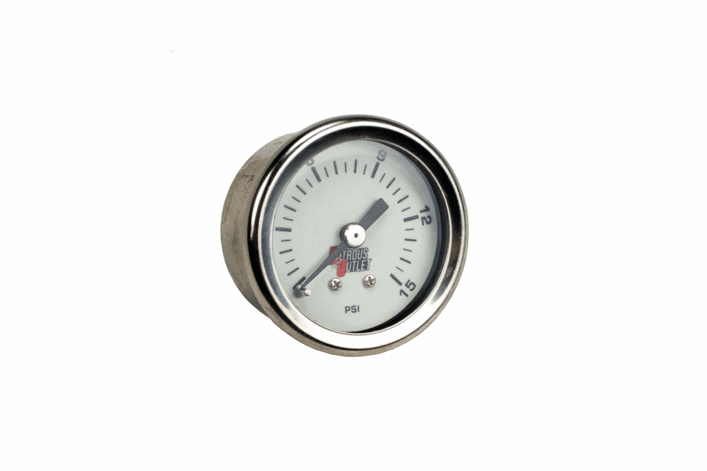 Nitrous Outlet Fuel Pressure Gauge 3/8 Inch NPT-1/8 Inch NPT Bushing 0-15 PSI Nitrous Outlet - 00-63003-B