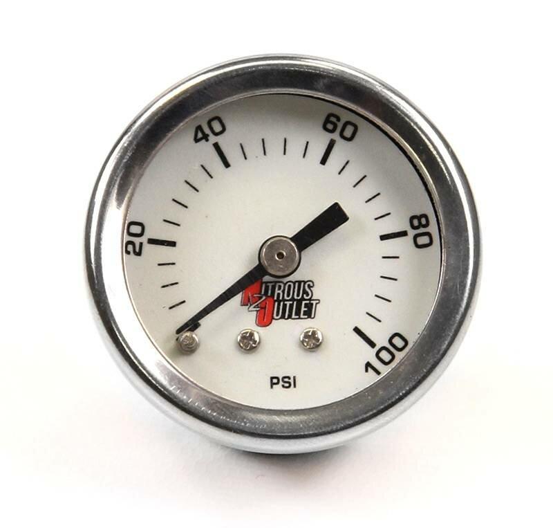 Nitrous Outlet Luminescent Fuel Pressure Gauge 6AN Manifold 0-100 PSI Nitrous Outlet - 00-63004-6