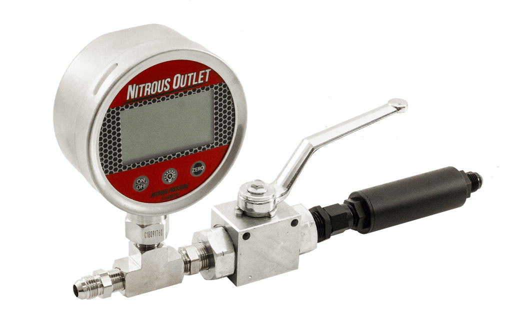Nitrous Outlet Digital Inline Nitrous Pressure Gauge 4AN Shut Off Valve Nitrous Filter Nitrous Outlet - 00-63017-4