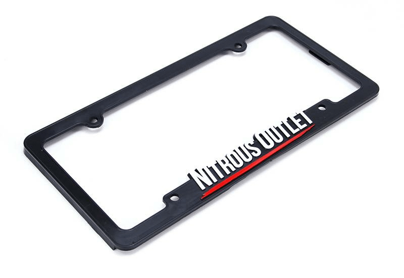 Nitrous Outlet License Plate Frame Black Plastic Fits 2 and 4 Bolt Pattern Nitrous Outlet - 00-92200
