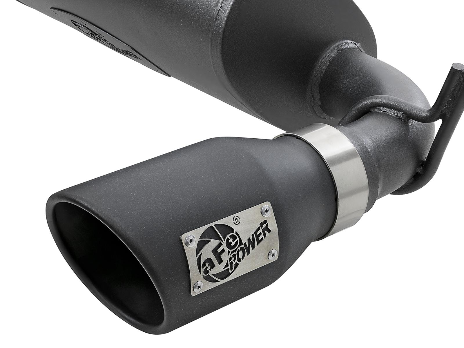 AFE Rebel Series 2-1/2 IN 409 Stainless Steel Cat-Back Exhaust System w/ Black Tips - 49-48062-B