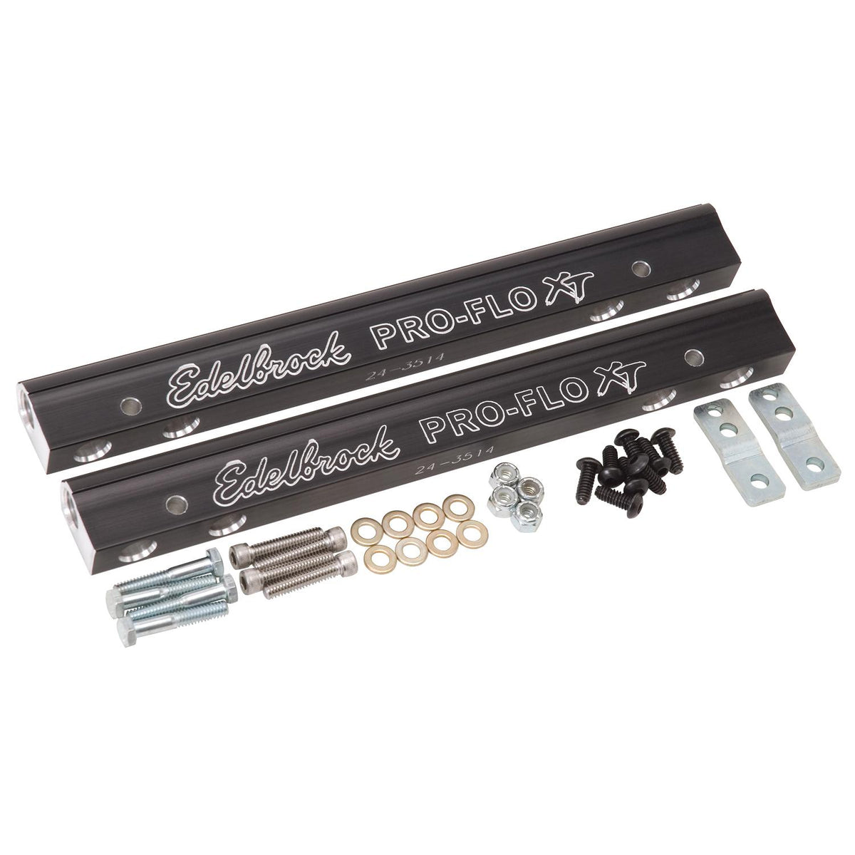 Edelbrock Small Block Chevy Fuel Rail Kit Black - 3627