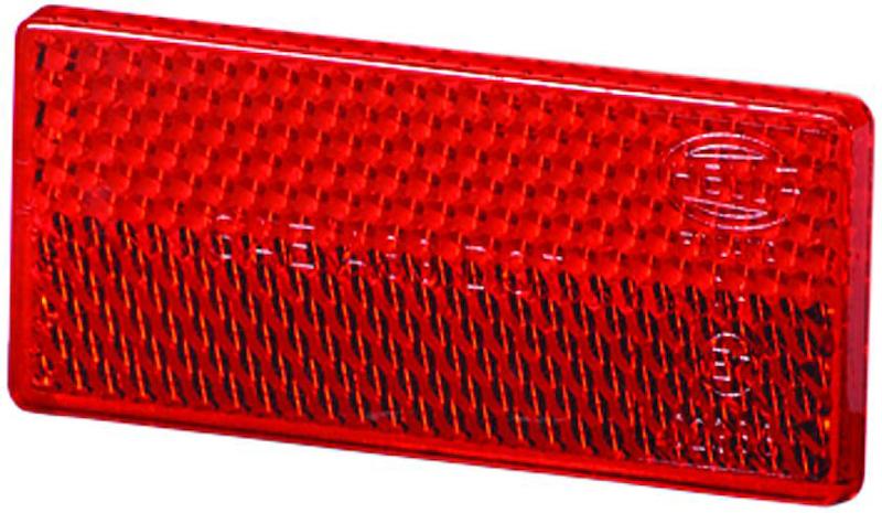 Hella 4412 Red Rectangular Reflex Reflector With Adhesive - 004412021