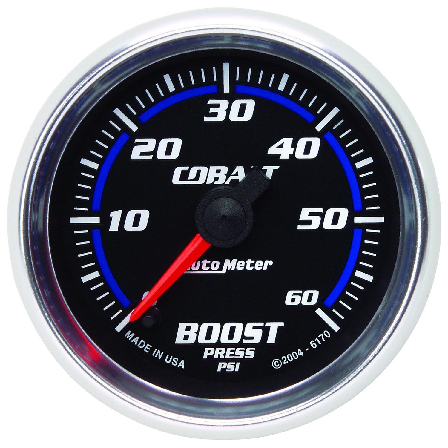 Autometer Cobalt Series 2 1/16" Electric 0-60 PSI Boost Gauge