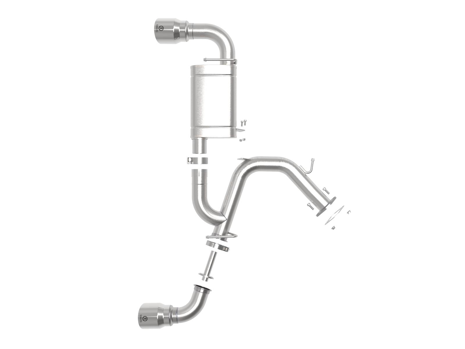 AFE Takeda-ST 3 IN 304 Stainless Steel Axle-Back Exhaust System w/ Polished Tip (Hyundai Veloster N 19-20 L4-2.0L (t)) - 49-37009-P