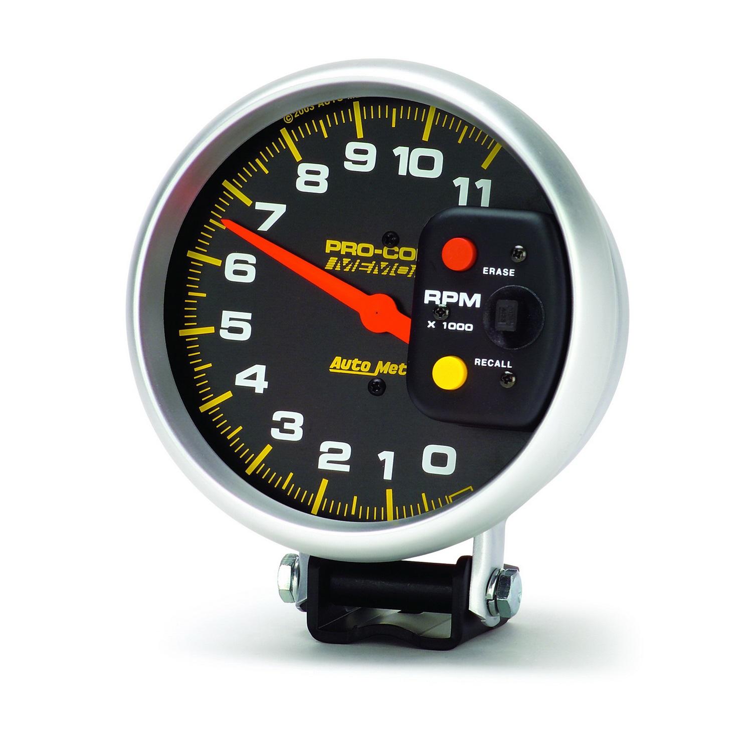 Auto Meter 5" TACHOMETER, 0-11,000 RPM, PEDESTAL W/PEAK MEMORY, PRO-COMP - 6811