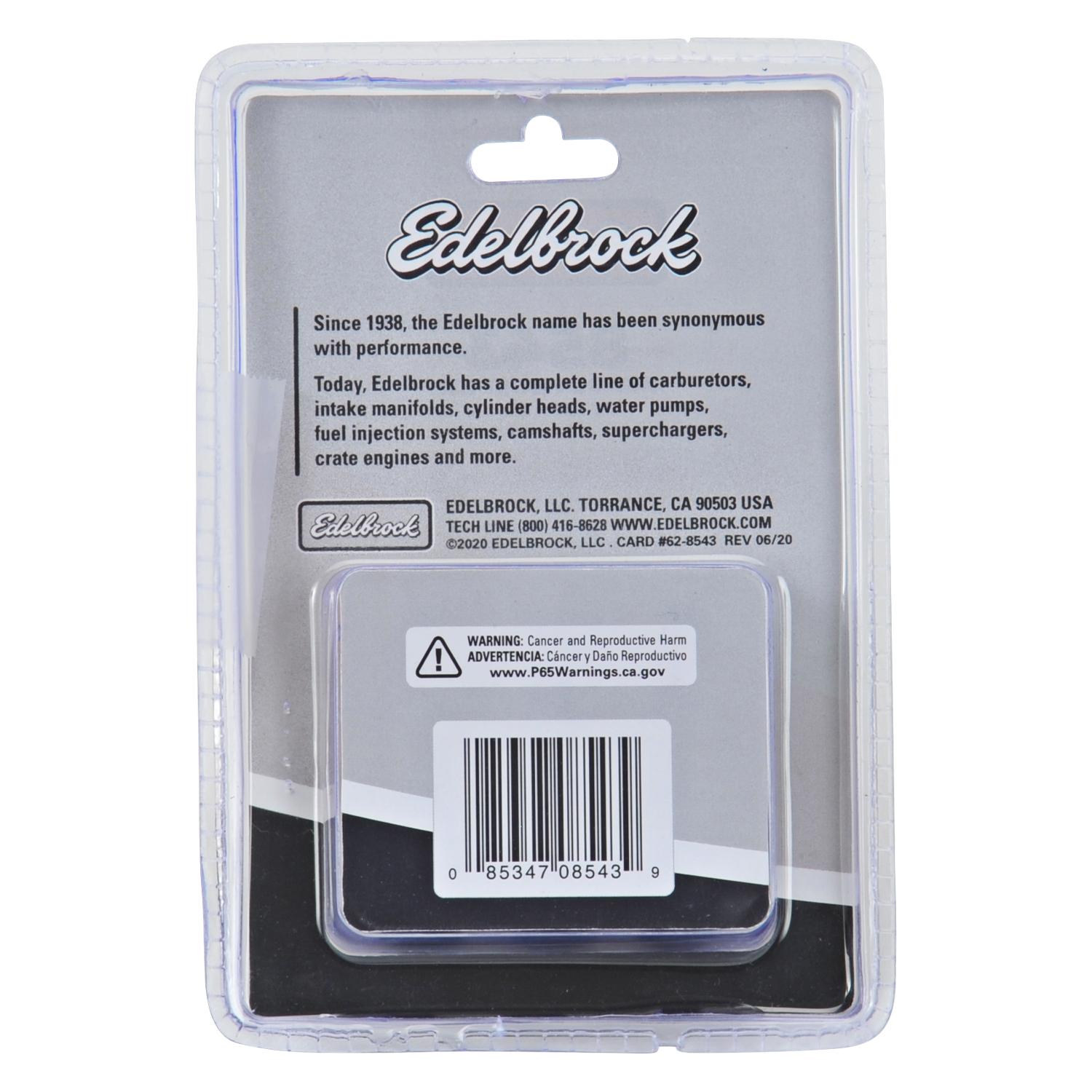 Edelbrock Exhaust Header Bolt Kit #8543 contains a set of 12 high-quality black oxide steel flanged bolts for universal applications that require a M8-1.25 thread pitch and 25mm length. - 8543