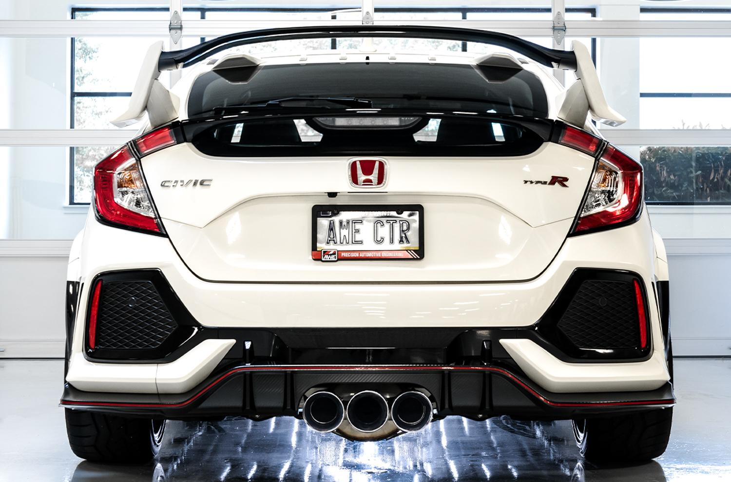 AWE Tuning 2017+ Honda Civic Type R Track Edition Exhaust w/Front Pipe & Triple Chrome Silver Tips - 3020-52000