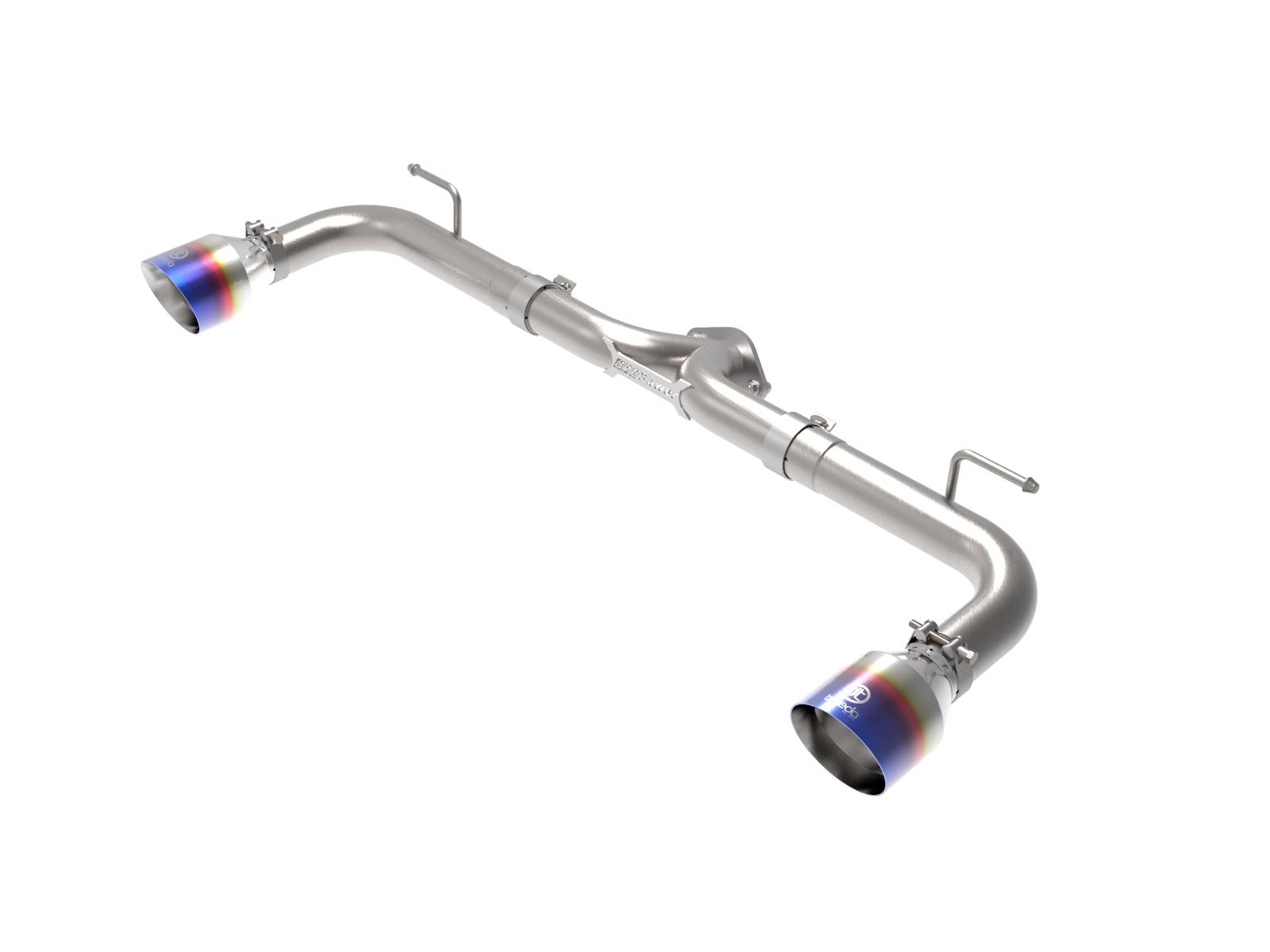 AFE Takeda 2-1/2 IN 304 Stainless Steel Axle-Back Exhaust System w/Blue Flame Tips (Mazda 3 14-18 L4-2.0/2.5L) - 49-37014-L