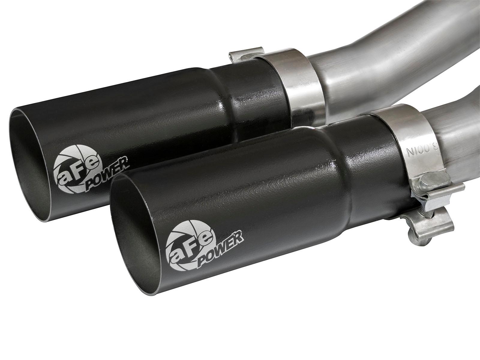AFE Rebel Series 3 IN to 2-1/2 IN 409 Stainless Steel Cat-Back Exhaust w/Black Tip - 49-44070-B