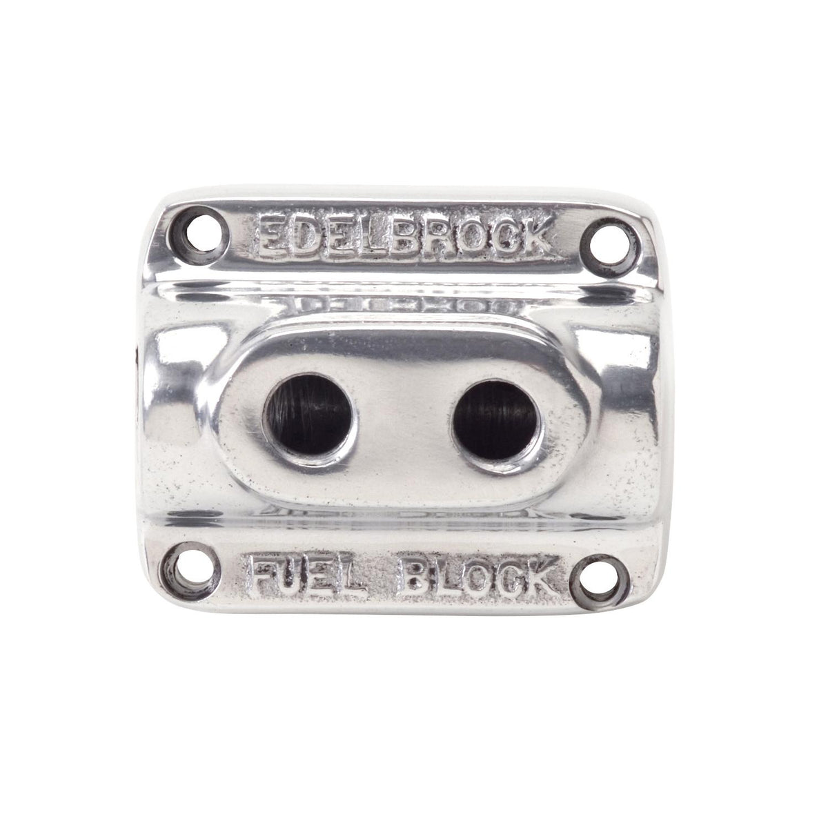 Edelbrock Polished Dual Outlet Fuel Block Kit - 12801