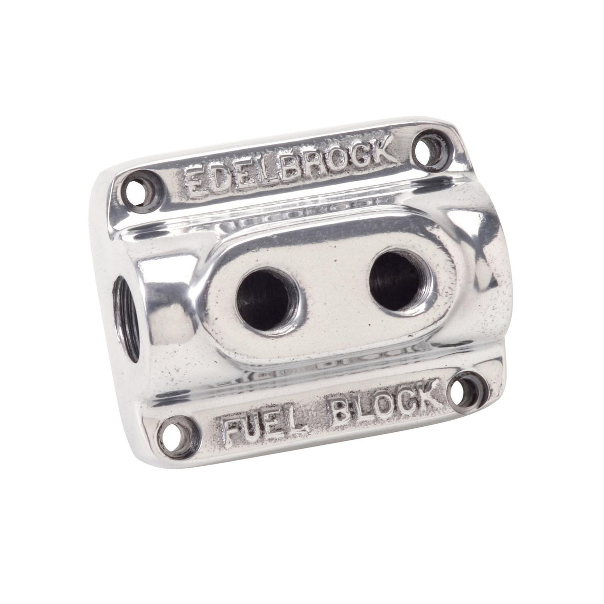 Edelbrock Polished Dual Outlet Fuel Block Kit - 12801