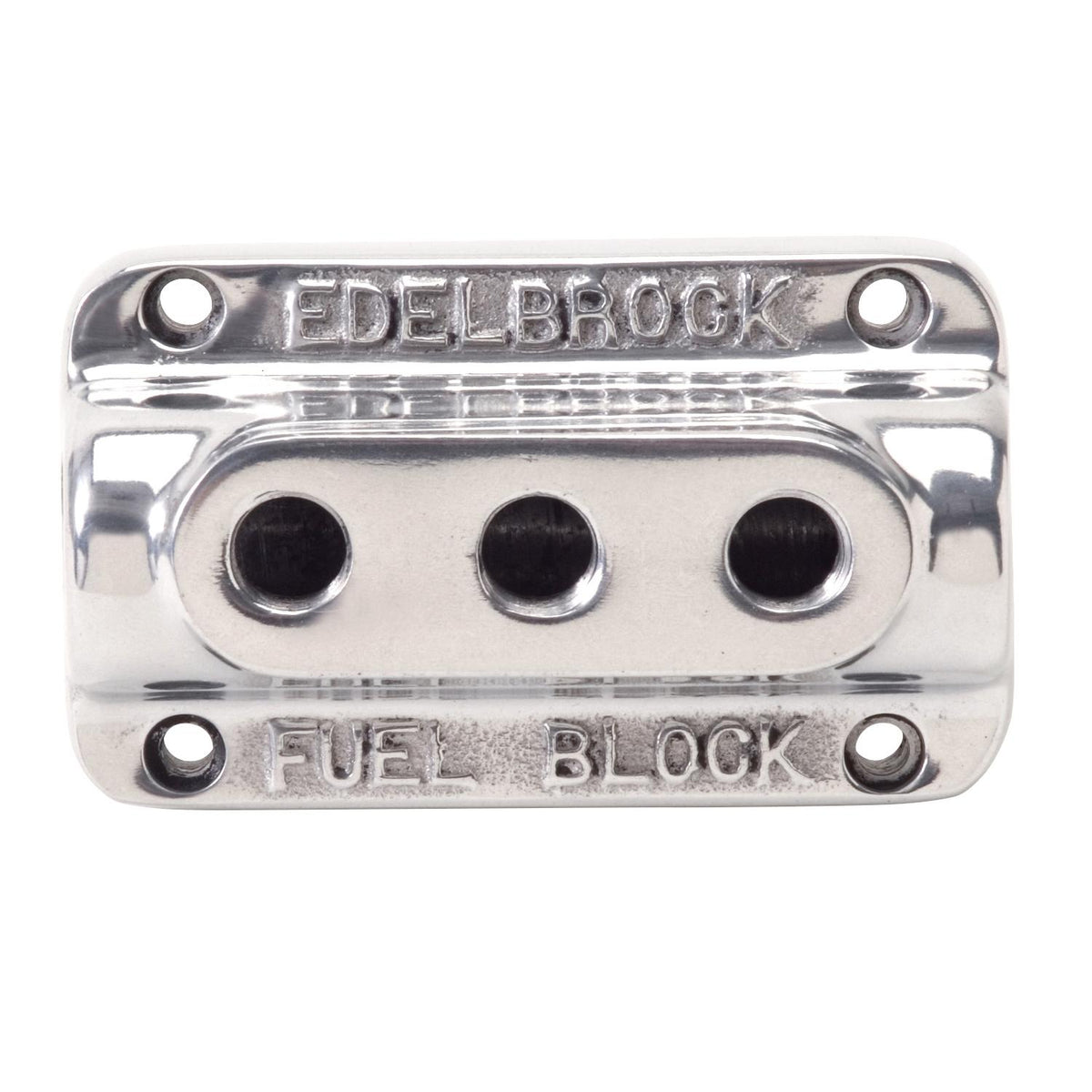 Edelbrock Polished Triple Outlet Fuel Block Kit - 12851