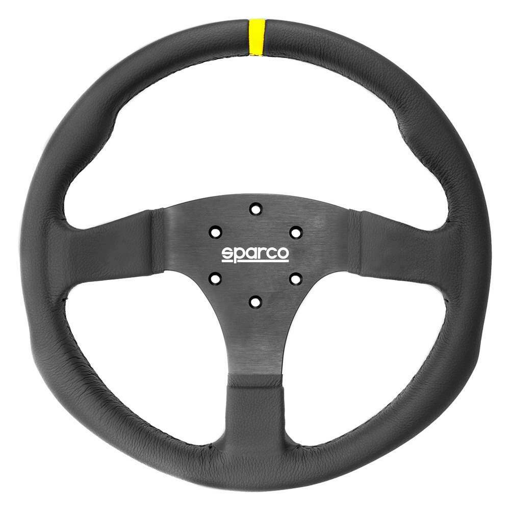 Sparco Strwhl R330B Leather W/Bttn - 015R330PLO