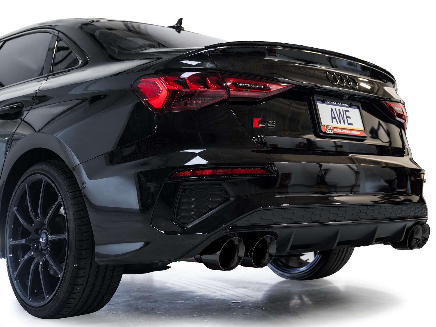 AWE Track Edition Exhaust for Audi 8Y S3 - Diamond Black Tips - 3020-43897