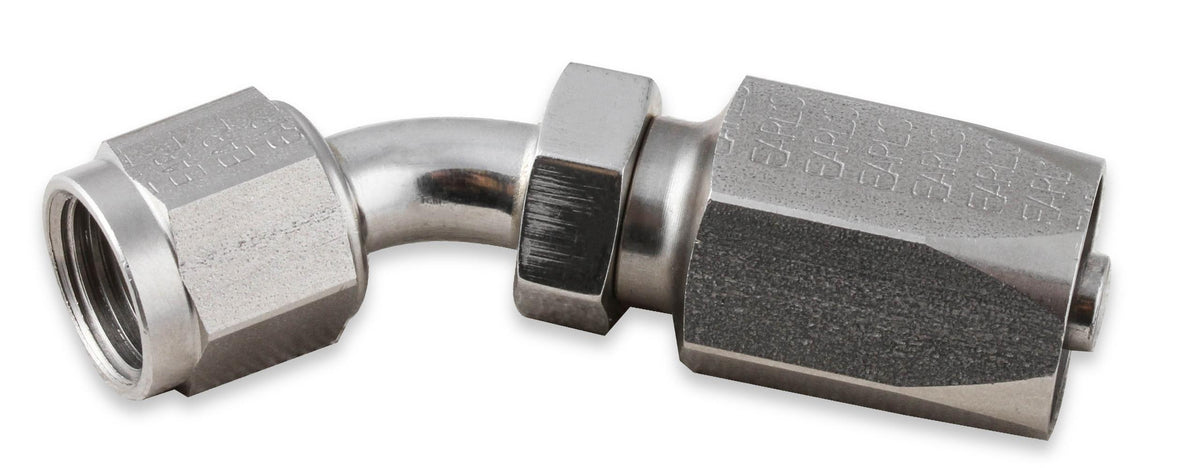 Earls 45 Deg. Power Steering Hose End - -6AN - Stainless Steel - SS134606ERL