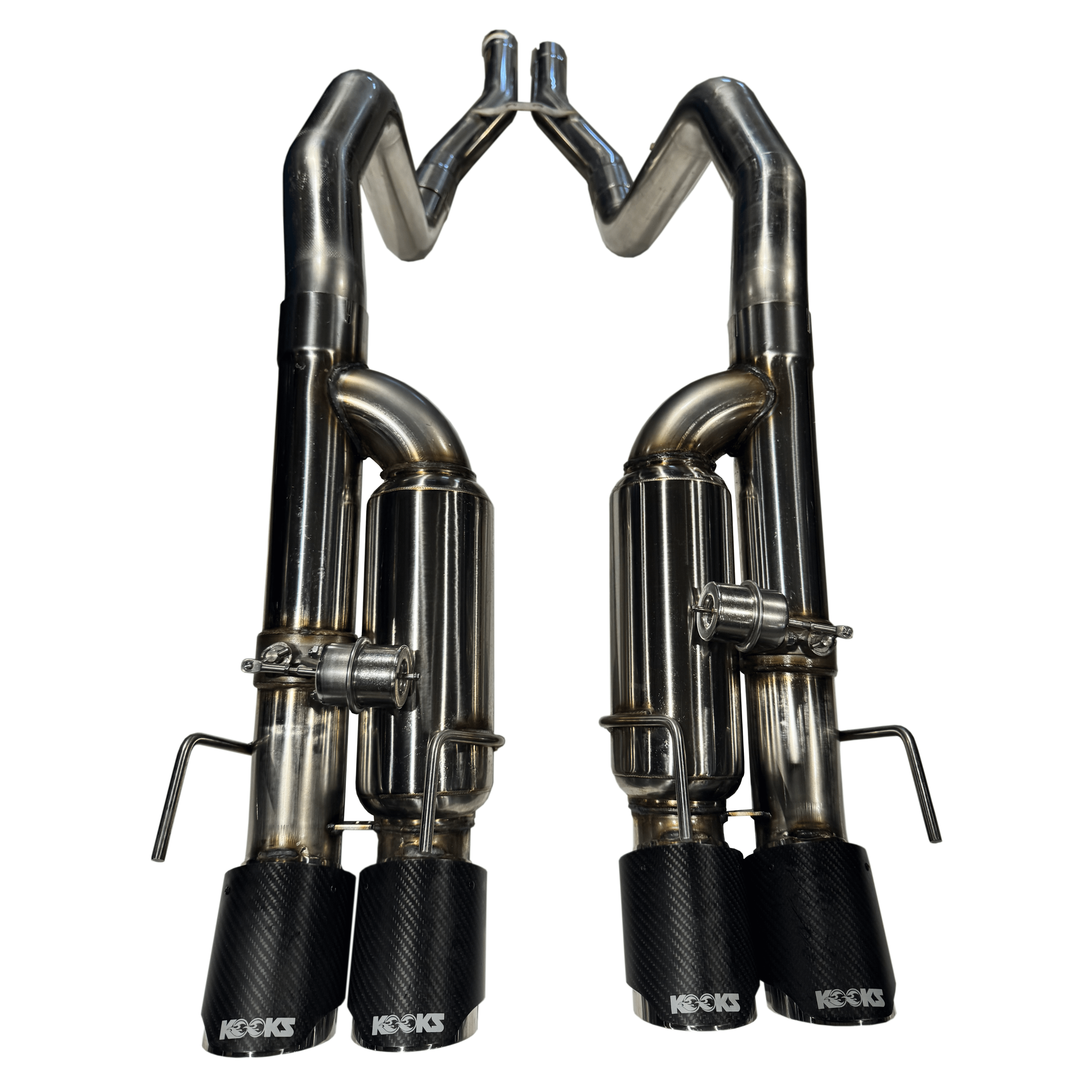 Kooks 3" Axle-Back w/ Carbon Fiber Tips - Connects to OEM Exhaust (2006-2013 Corvette Z06/ZR1). - 21606750