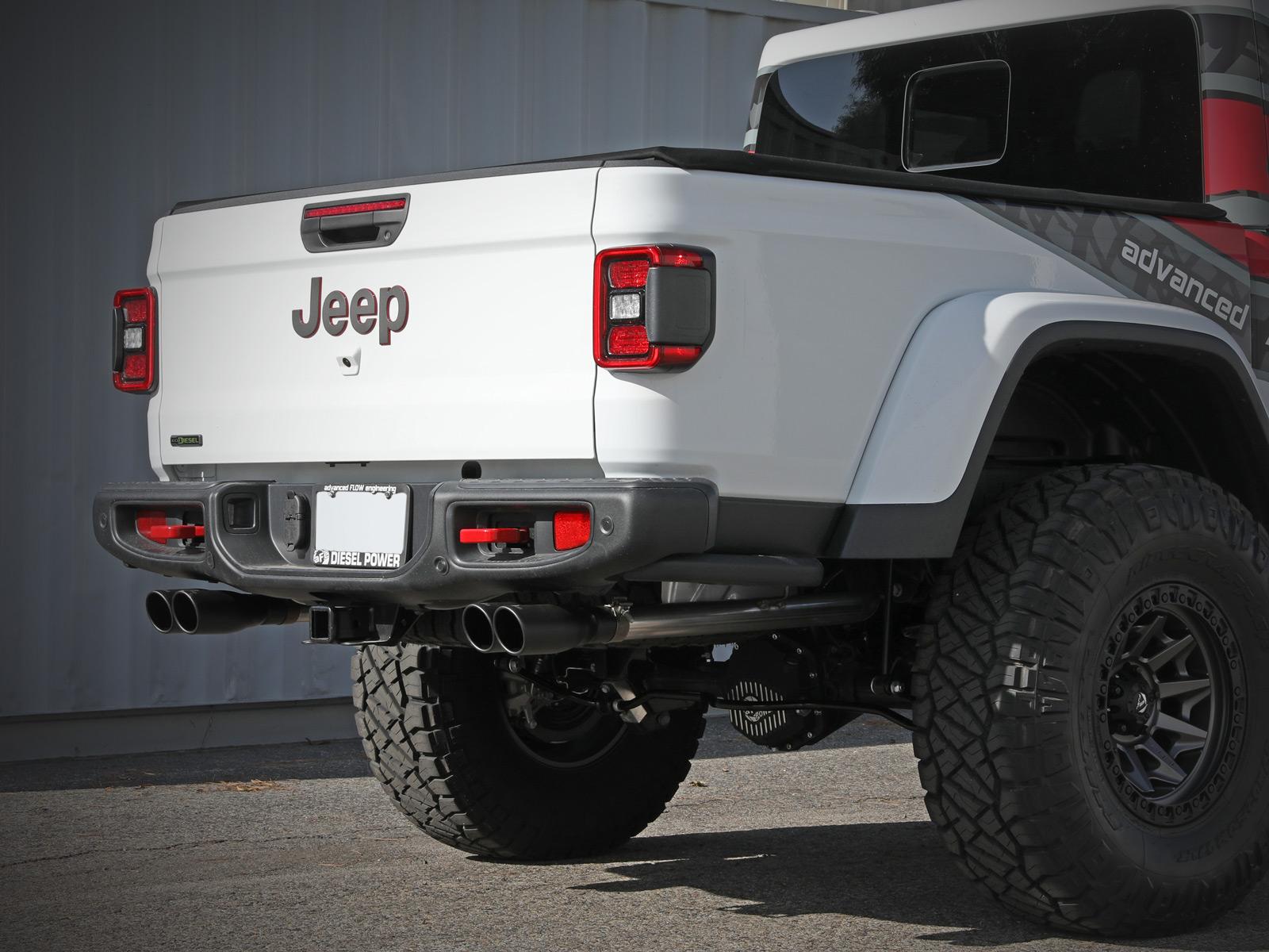 aFe Vulcan Series 3" to 2.5" 304 Stainless Steel DPF-Back Exhaust System - Black Tips (2021 Jeep Gladiator V6 3.0L (td)) - 49-38095-B