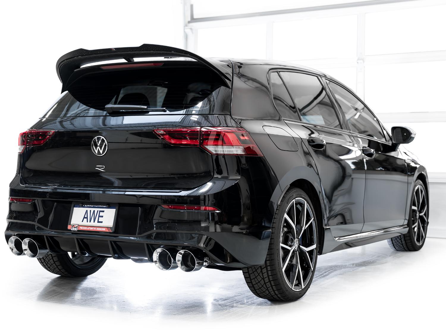 AWE Track Edition Exhaust for Volkswagen MK8 Golf R - Chrome Silver Tips - 3020-42658