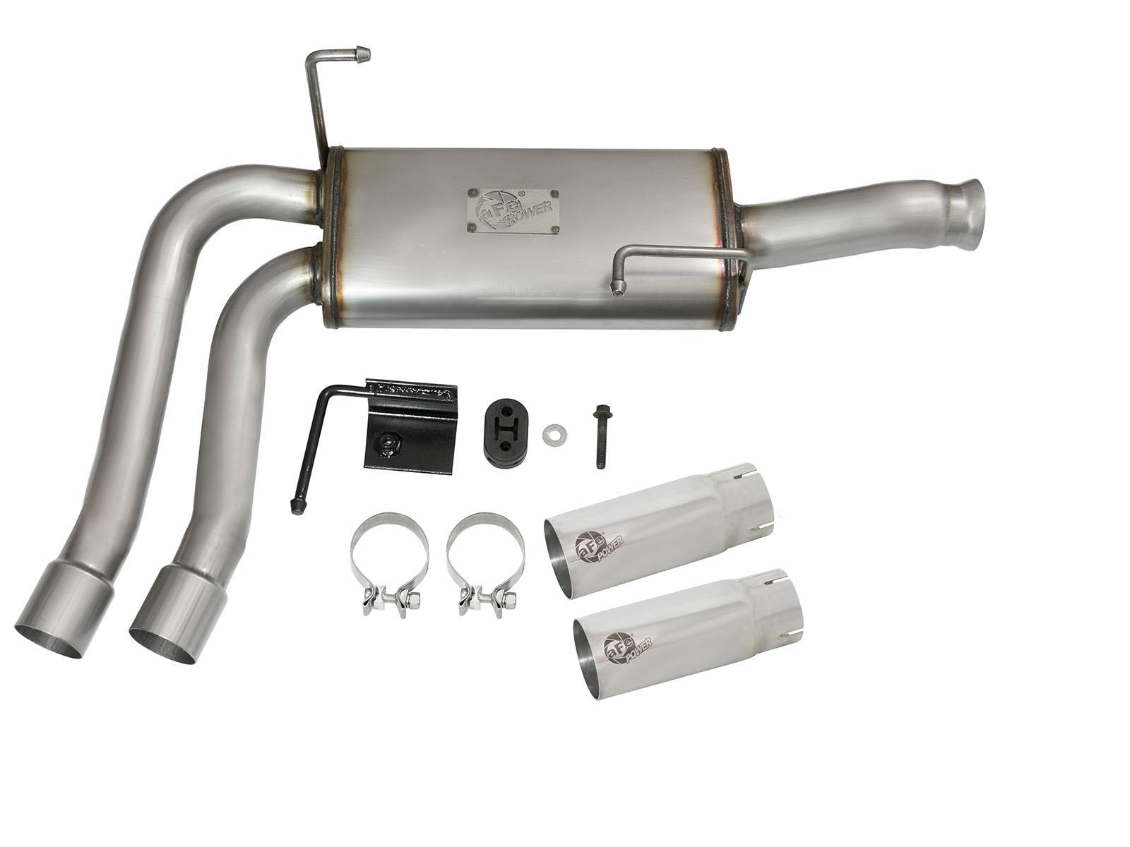 AFE Rebel Series 3 IN to 2-1/2 IN 409 Stainless Steel Cat-Back Exhaust w/ Polish Tip - 49-44070-P