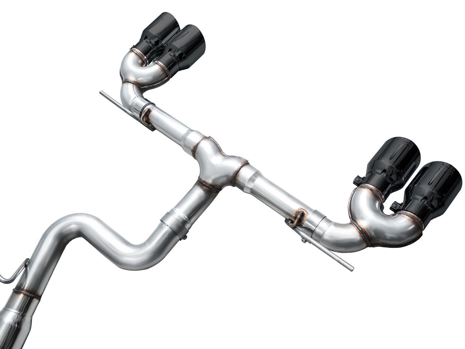 AWE Track Edition Exhaust for Volkswagen MK8 Golf R - Diamond Black Tips - 3020-43658