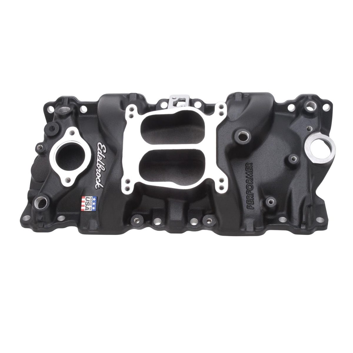 Edelbrock Black Performer Mnfld 1987-95 SBC (1987-1987 Buick Regal,1987-1991 Avanti II,1987-1989 Excalibur Phaeton,1987-1988 GMC G3500) - 21043