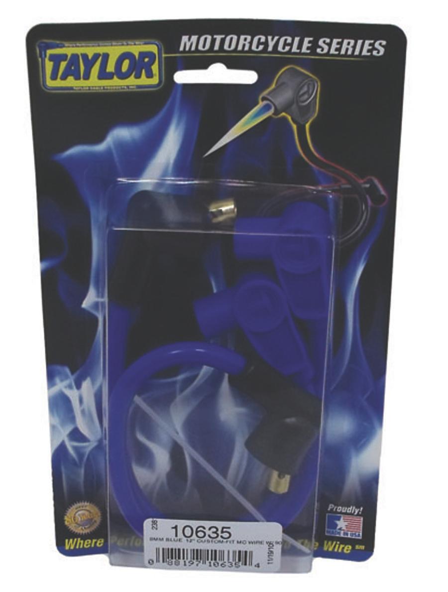 TAYLOR CABLE 8mm Spiro-Pro blue 12in custom MC 90 Spark Plug Wires - 10635