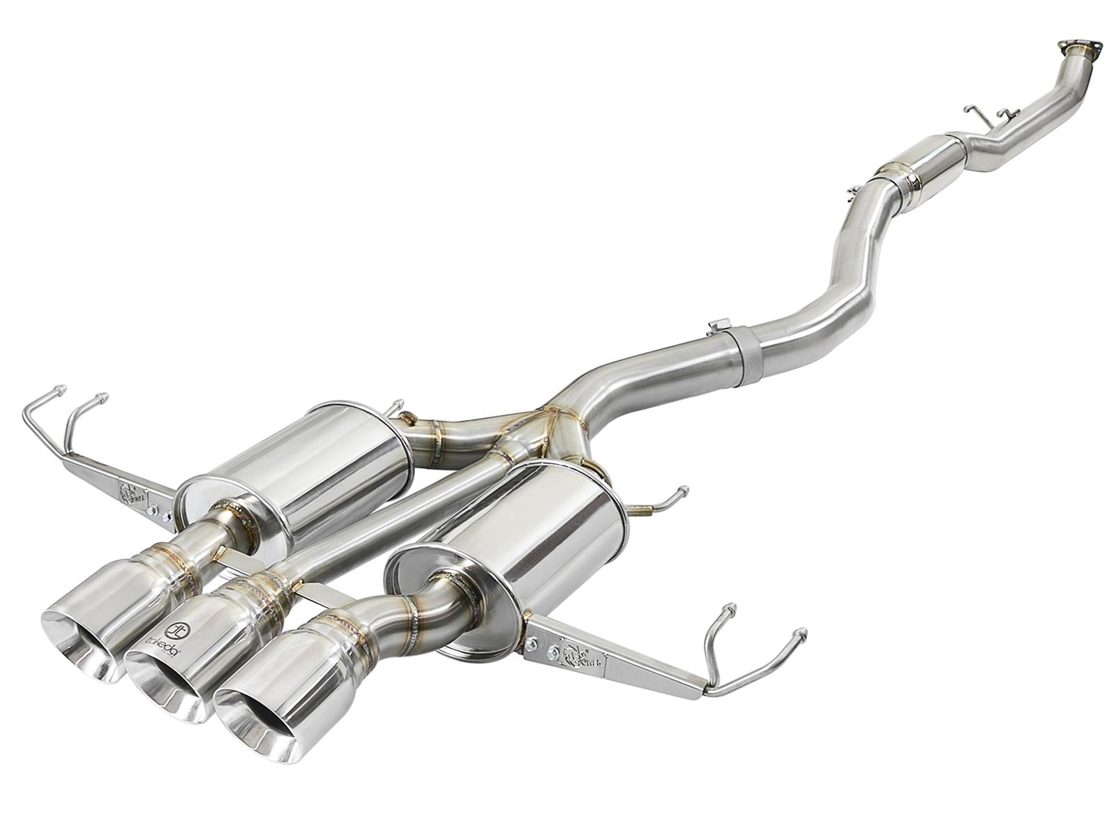 AFE Takeda Cat-Back Exhaust System w/ Polished Tip (2017-2021 Civic) - 49-36623-P
