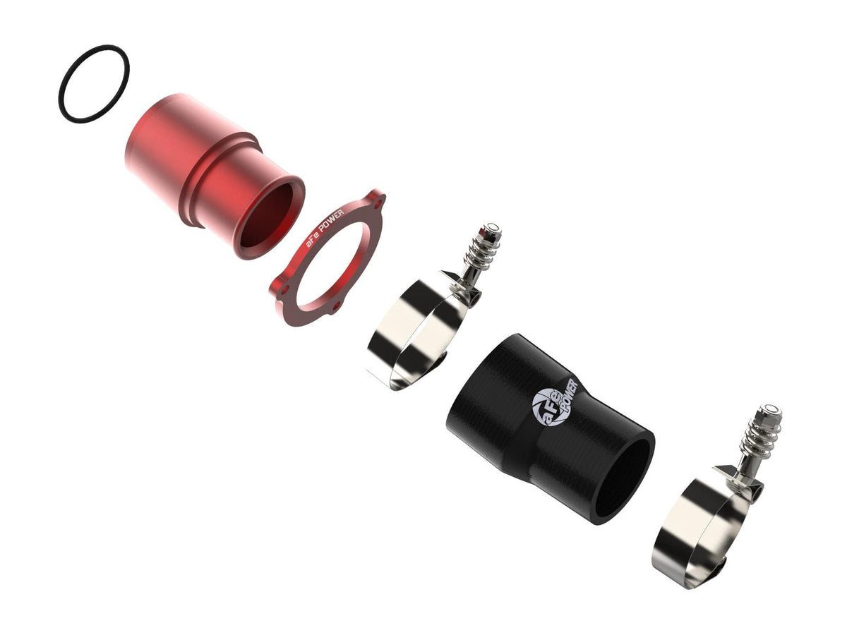 AFE BladeRunner Turbo Muffler Delete for OE Charge Pipe Red (2015-2021 A3 Quattro, A3, S3, Golf R, GTI, Jetta) - 46-20416-R