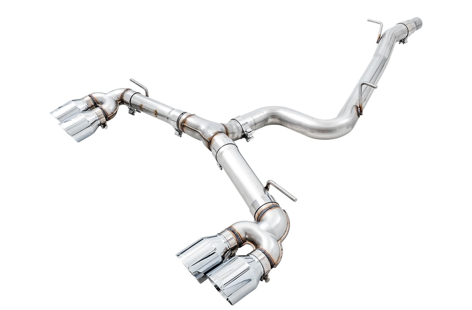 AWE Track Edition Exhaust for MK7 Golf R - Chrome Silver Tips, 102mm - 3015-42134