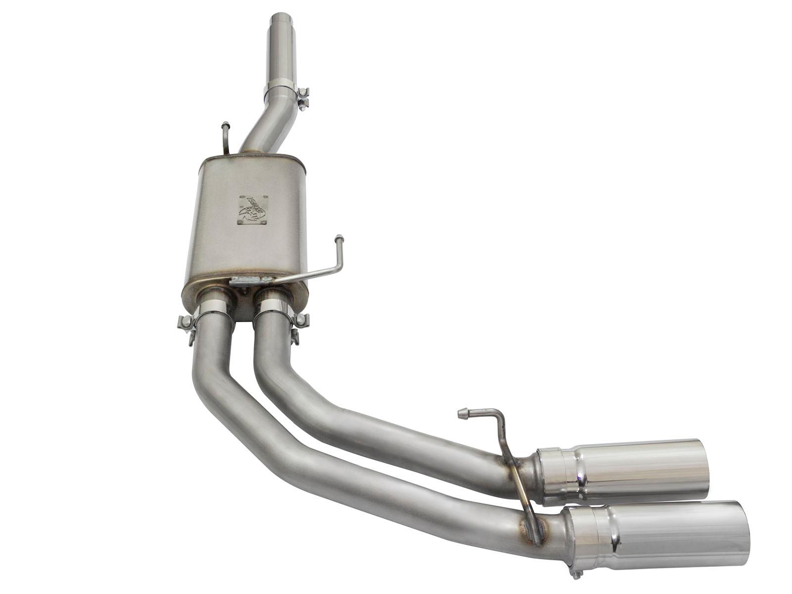 AFE Rebel Series 3 IN to 2-1/2 IN 409 Stainless Steel Cat-Back Exhaust w/ Polish Tip (2004-2008 F-150) - 49-43079-P