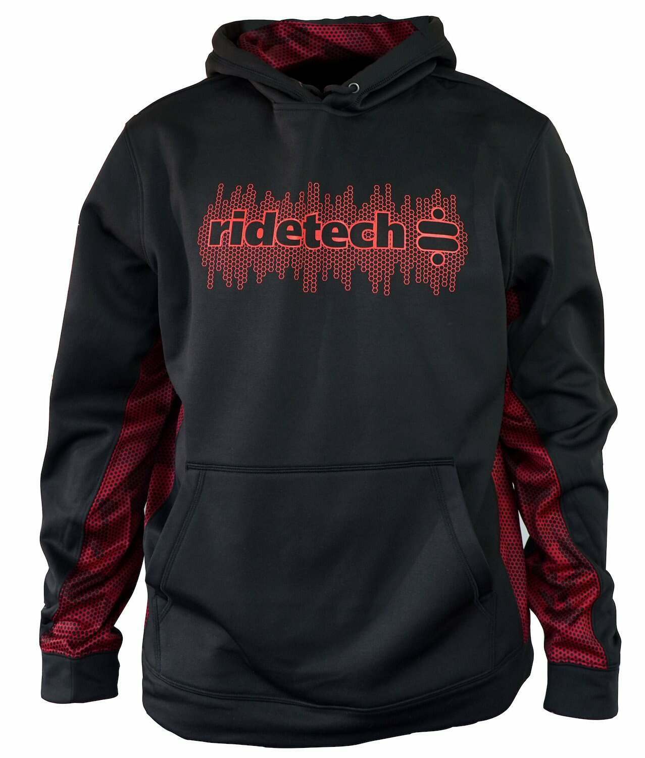 Ridetech (S) Tech Hoodie - Ridetech - Black and Red , SMALL. - 88083044