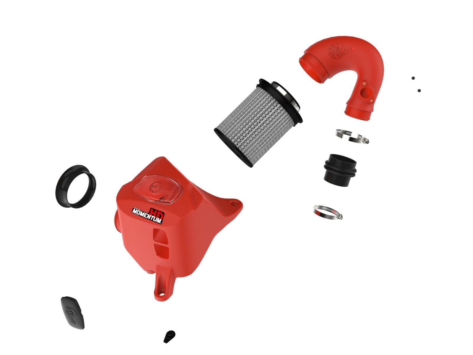 AFE Momentum HD Cold Air Intake System Red w/ Pro DRY S Filter (2018-2025 Hilux) - 50-70063DR