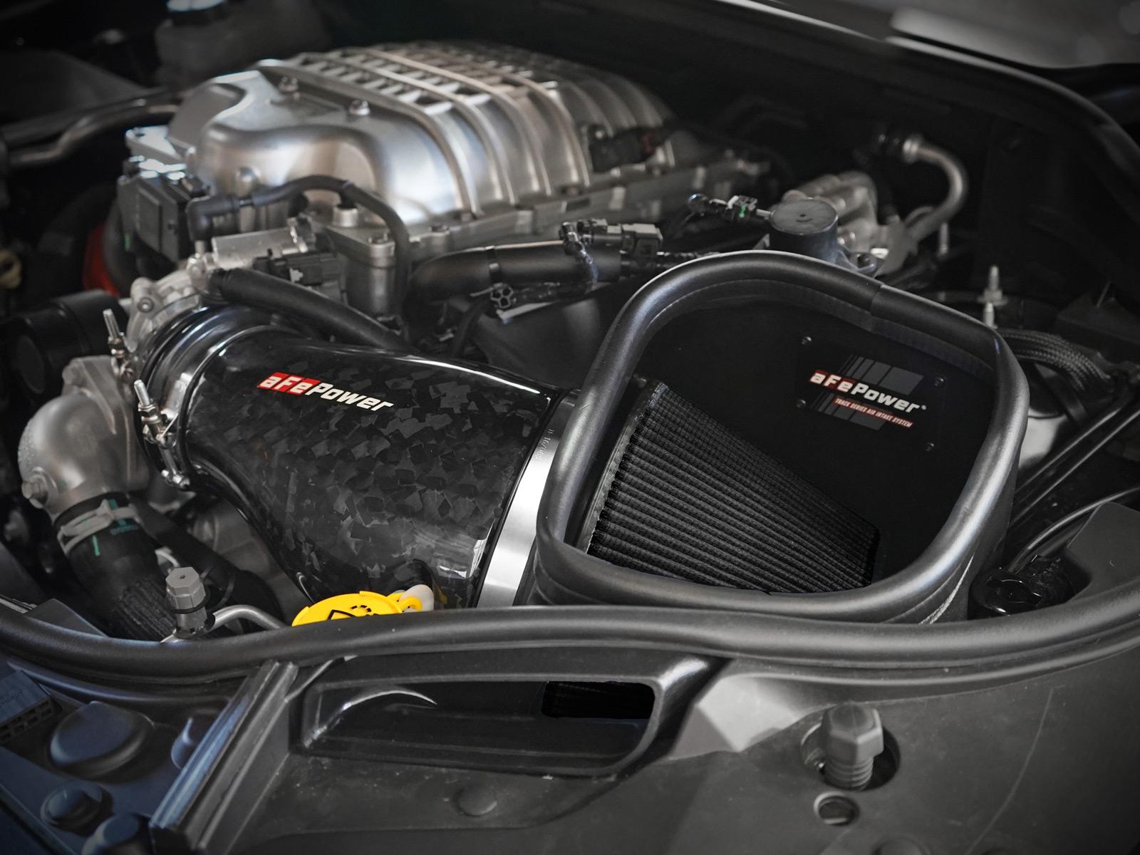 aFe Track Series Carbon Fiber Cold Air Intake System - Black Pro 5R Filter (2021 Dodge Durango SRT Hellcat V6-6.2L (sc)) - 57-10028K