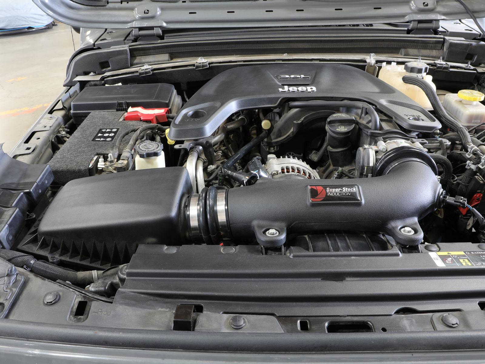 AFE Super Stock Induction System w/ Pro DRY S Media (2018-2021 Gladiator, Wrangler, Wrangler) - 55-10009D