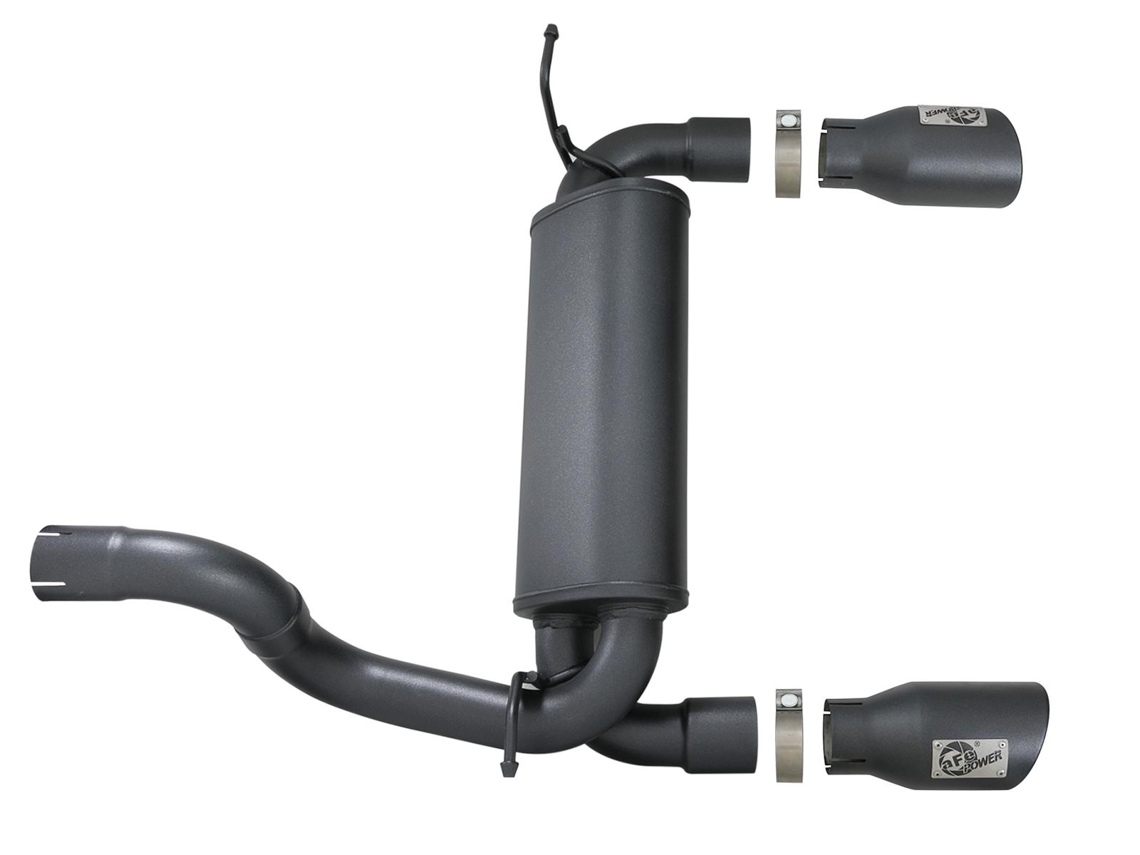 AFE Rebel Series Axle-Back Exhaust System w/ Black Tip (2018-2021 Wrangler, Wrangler, Wrangler, Wrangler) - 49-48067-B