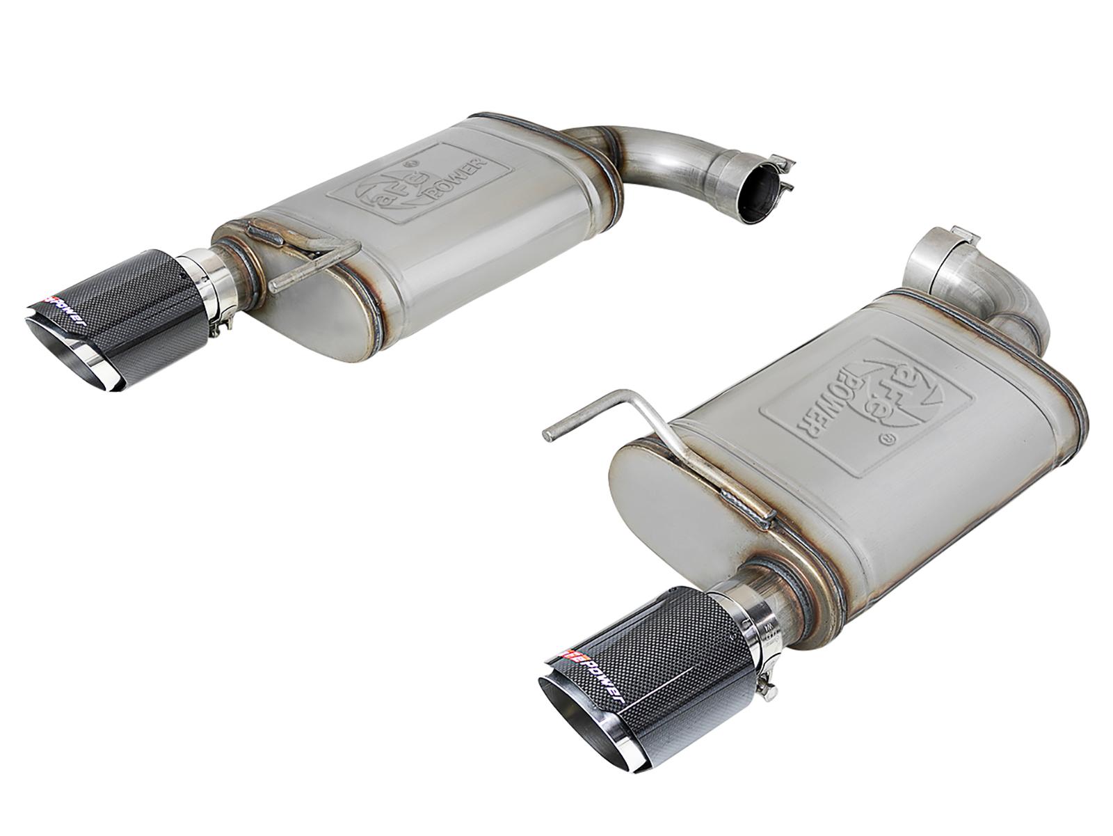 AFE 49-43105-C 2015-2017 Mustang GT 5.0L MACH Force-Xp 2-1/2" 409 Stainless Steel Axle-Back Exhaust System (Carbon Fiber Tips)