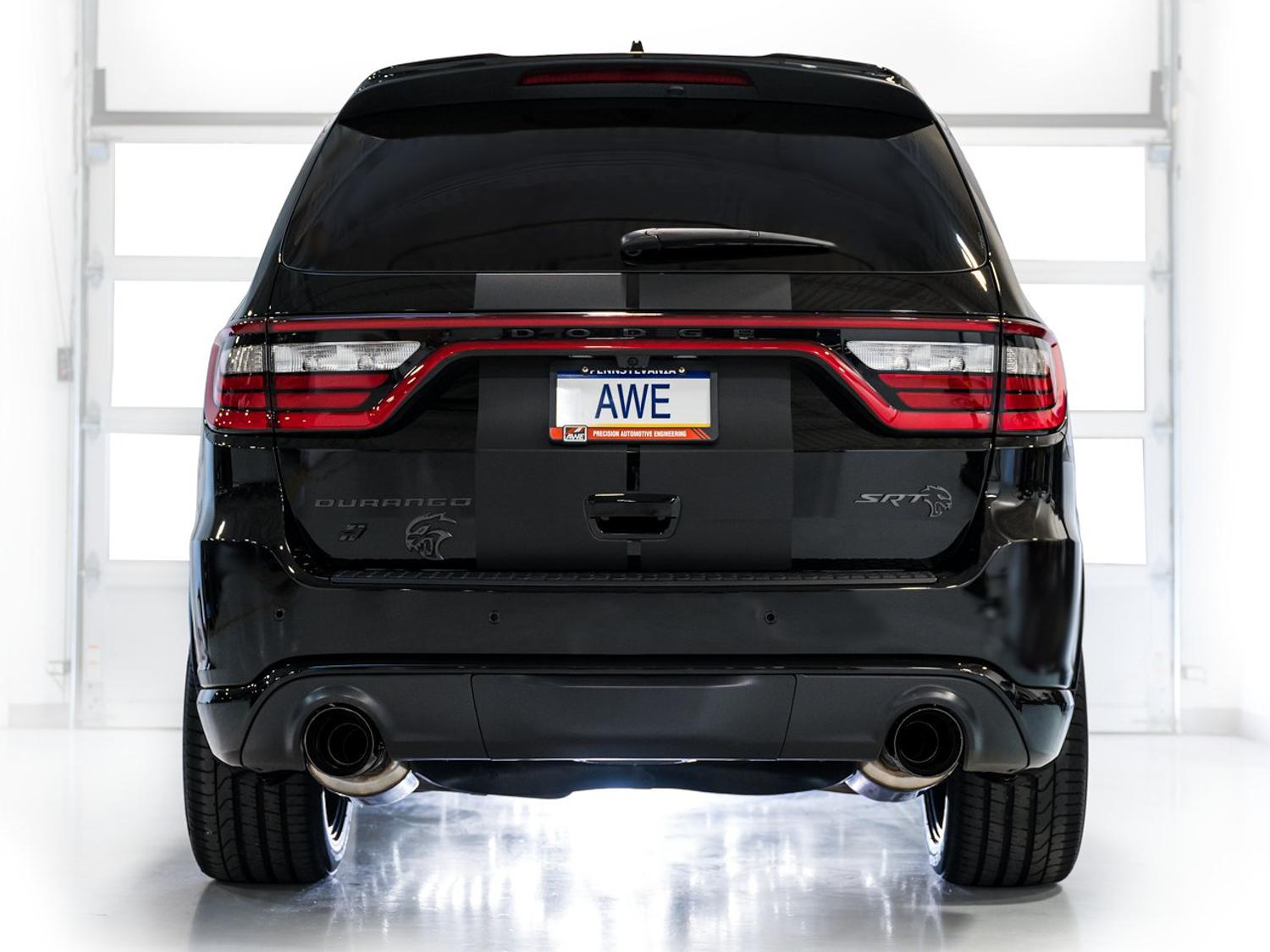 AWE Touring Edition Exhaust - Diamond Black Tips (2018-2023 Dodge Durango 6.4L / 6.2L SC) - 3015-33952