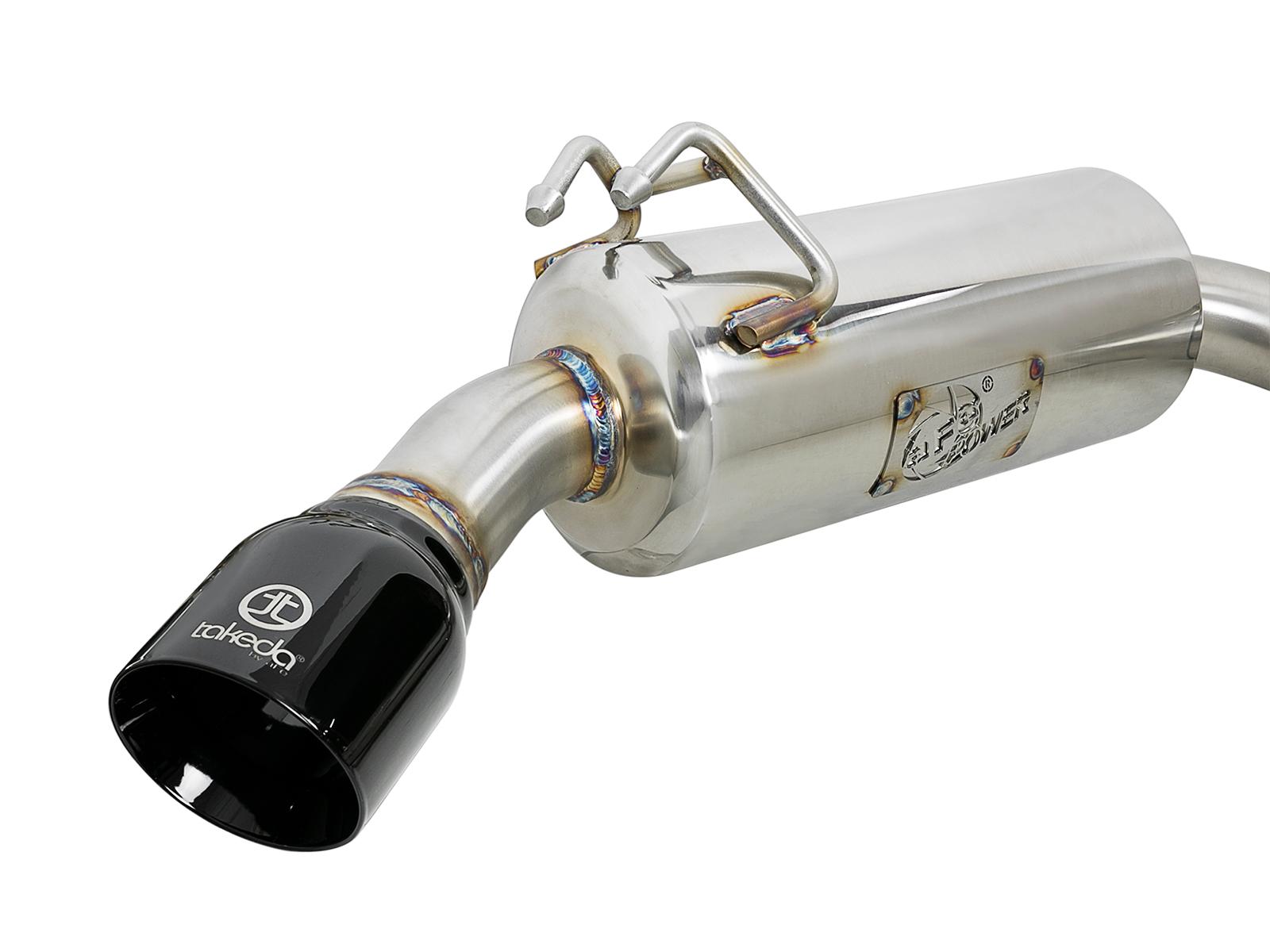 AFE Takeda 3 IN to 2-1/2 IN 304 Stainless Steel Cat-Back Exhaust w/ Black Tips (2008-2015 Lancer, Lancer, Lancer, Lancer, Lancer, Lancer, Lancer, Lancer) - 49-36701-B