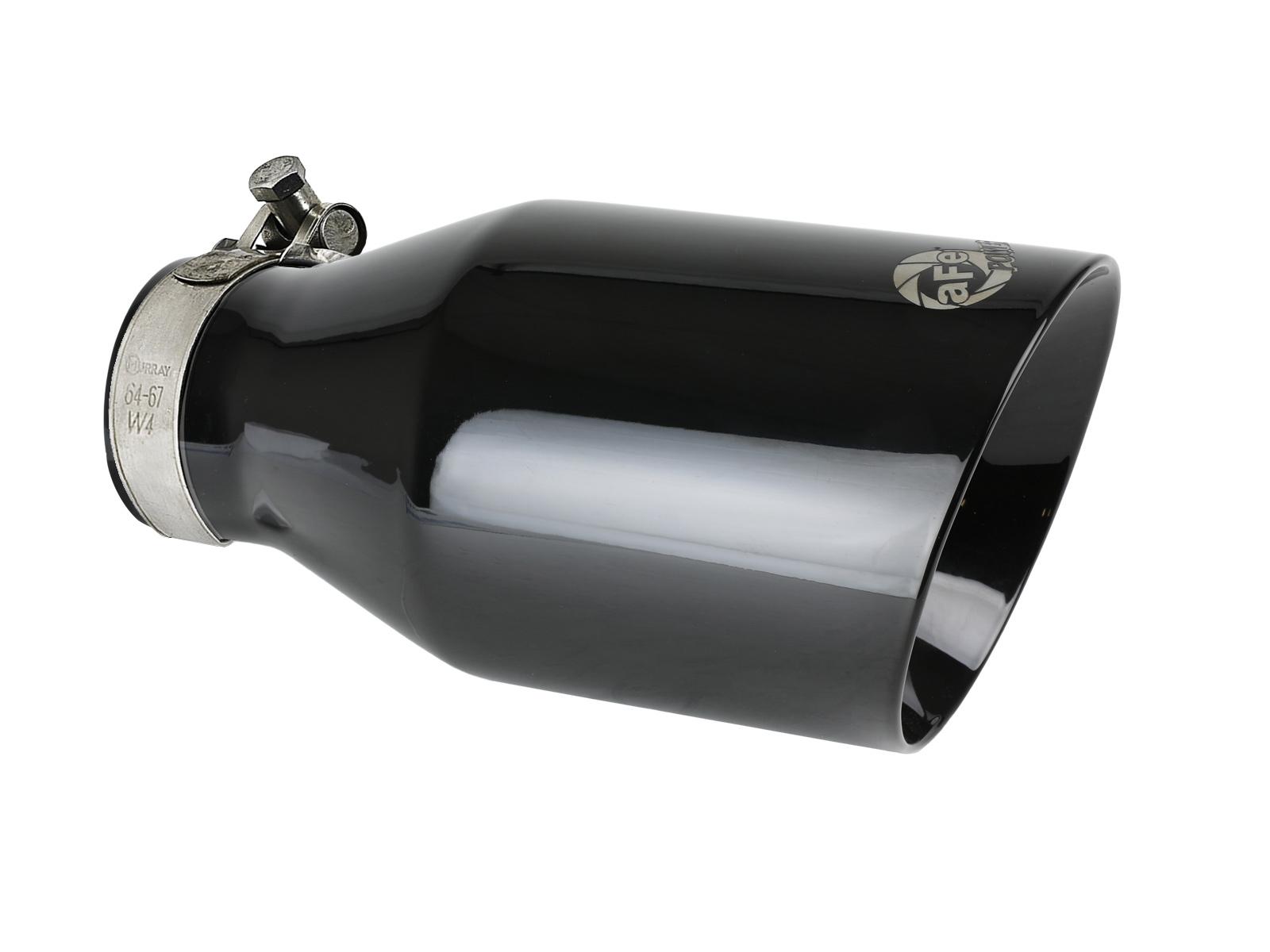 AFE MACH Force-Xp 409 Stainless Steel Clamp-on Exhaust Tip Black (2-1/2 IN Inlet x 4-1/2 IN Outlet x 9 IN L) - 49T25454-B091