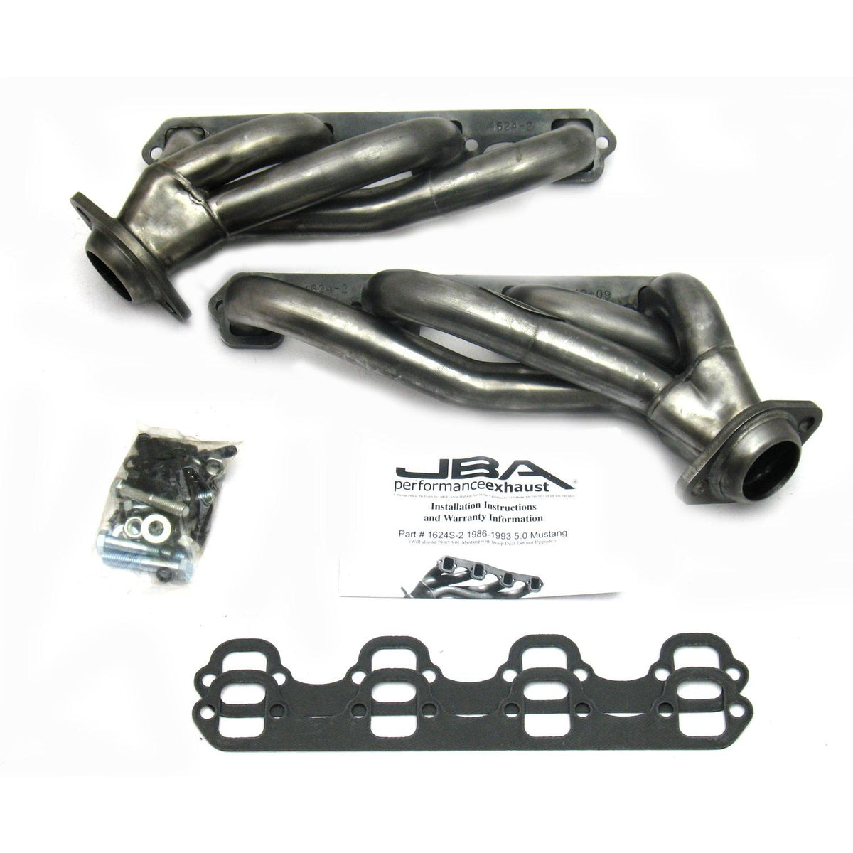JBA Performance Exhaust 1624S-4 1 5/8" Header Shorty Stainless Steel 94-95 Mustang 5.0L - 1624S-4