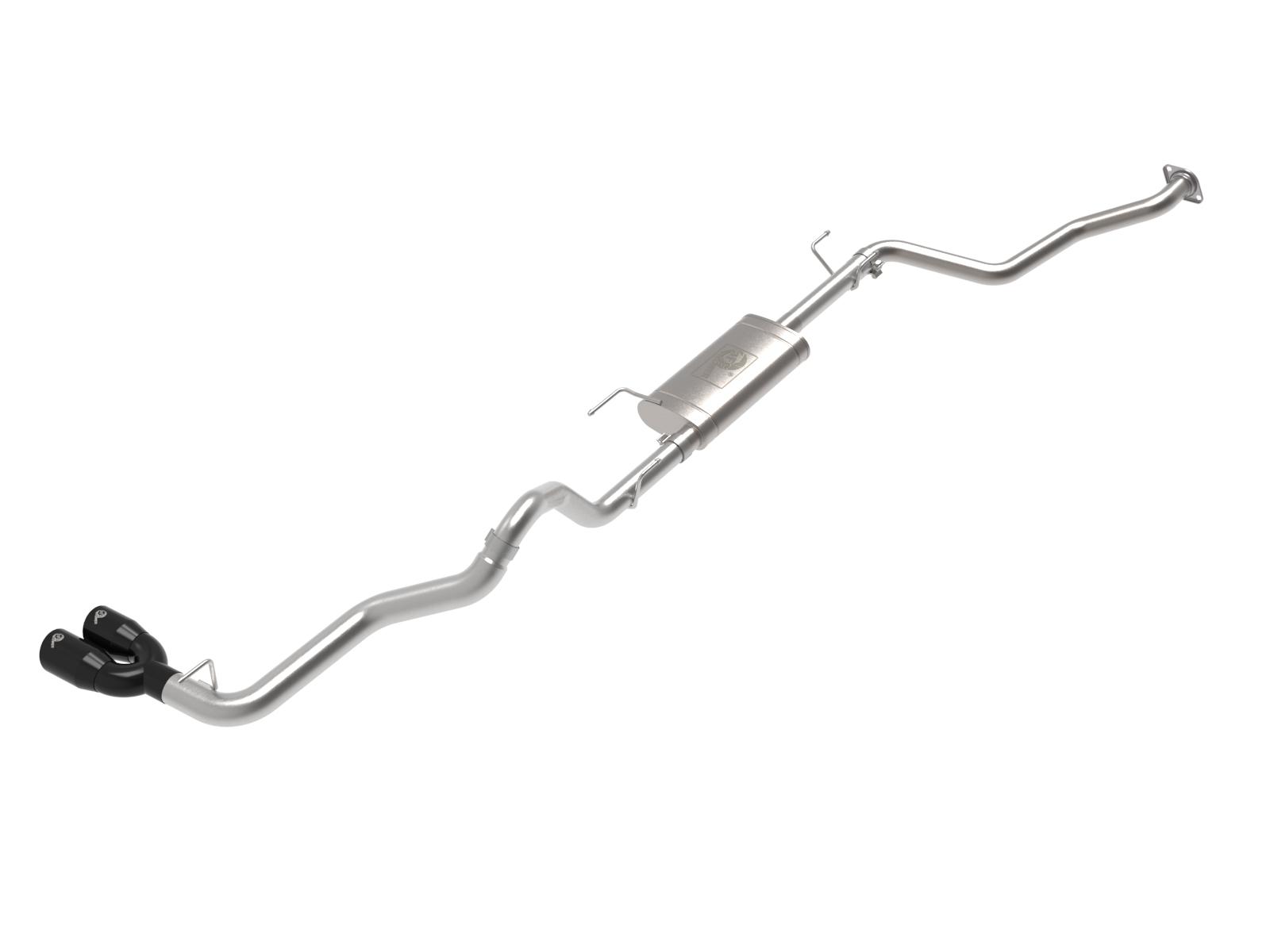 AFE Vulcan Series 2-1/2 IN to 3 IN Stainless Steel Cat-Back Exhaust w/Black Tip (2024 Tacoma) - 49-36074-B