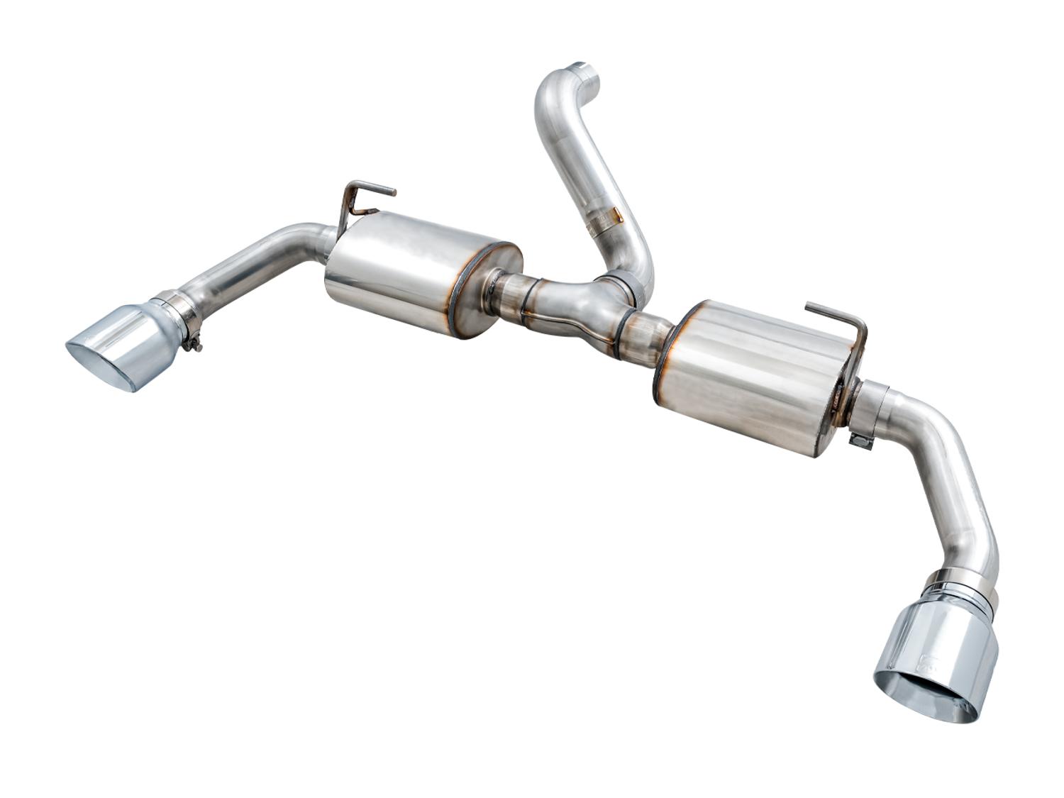AWE Tread Edition Axleback Dual Exhaust for Jeep JL/JLU 3.6L/2.0T - Chrome Silver Tips - 3015-32001