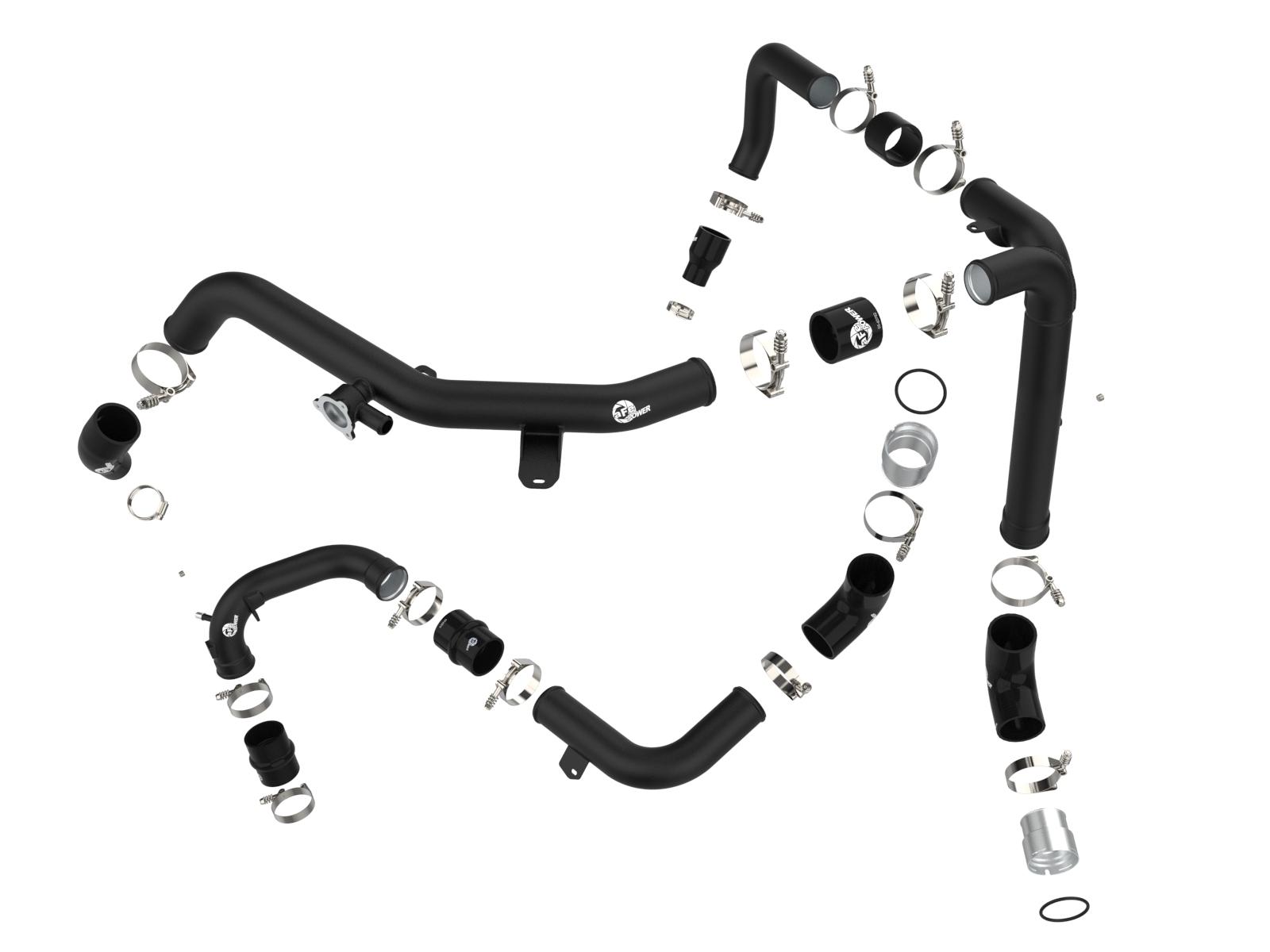 aFe BladeRunner Aluminum Hot and Cold Charge Pipe Kit - Black (2021-2025 Ford Bronco 2.7L) - 46-20584-B