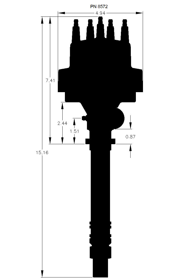 Msd 8572 Distributor, Corvette V8, Tach Drive With Vacuum Advance